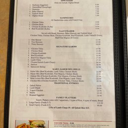 Updated Menu
