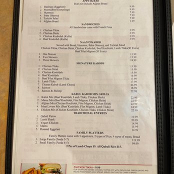 Kabul Kabob - Updated Menu - Afghan Near Me - Bridgeview, Illinois