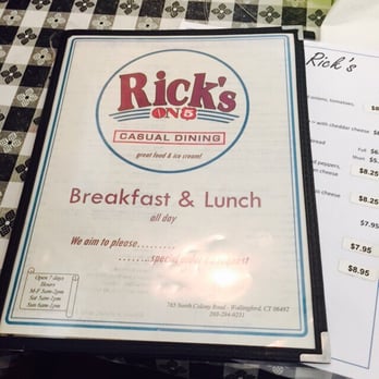 Rick's On 5 - Menu - American Near Me - Wallingford, Connecticut