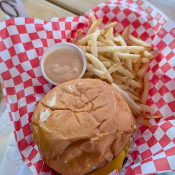 Tulip Shop Tavern - Vegan Tavern Burger with Fries - American Near Me - Portland, Oregon Tulip Shop Tavern - Vegan Tavern Burger with Fries - American Near Me - Portland, Oregon