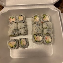 California rolls-with cream cheese and without California rolls-with cream cheese and without