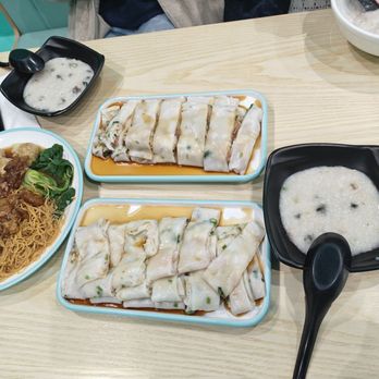 Dim The Way - Beef stew wonton Lo Mein ($13.99), Pork and Beef Roll ($6.80 + $7.80), Century Egg and Pork Congee ($5.99) (12/12/25) - Dim Sum Near Me - San Francisco, California