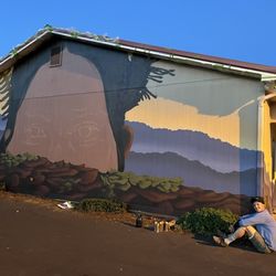 Pickle and Ash - Mural in progress by Jon Murrill