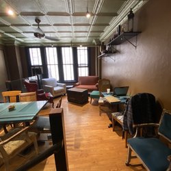 Their awesome upstairs.  Very comfortable to work in.  Wi-Fi is awesome too.