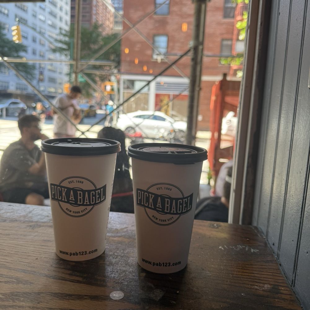 Pick A Bagel - Two large coffees - Bagels Near Me - New York, New York Pick A Bagel - Two large coffees - Bagels Near Me - New York, New York