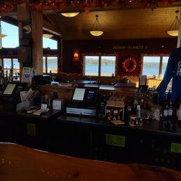 Amazing view from the bar looking across the expansive dining room and out to the beautiful shipping lanes. Amazing view from the bar looking across the expansive dining room and out to the beautiful shipping lanes.