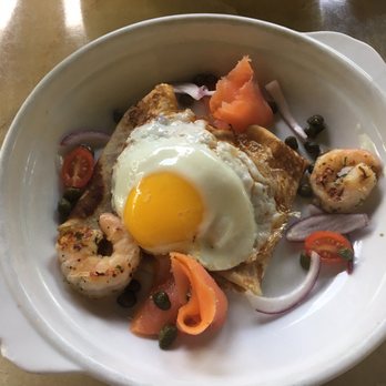 Bell Tower Cafe - Santa Cruz crepe- imitation crab, smoked salmon, and shrimp. Yum! - Breakfast & Brunch Near Me - Saratoga, California Bell Tower Cafe - Santa Cruz crepe- imitation crab, smoked salmon, and shrimp. Yum! - Breakfast & Brunch Near Me - Saratoga, California