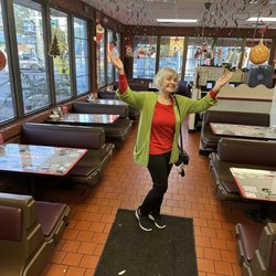 Three Coins Diner - My Mom at the diner.