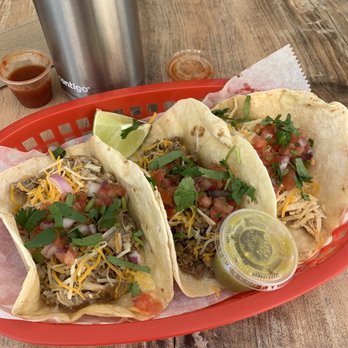 Cafe Tecun - three tacos for five dollars. One beef one chicken one pork.  Awesomely good - Mexican Near Me - Lake Worth, Florida