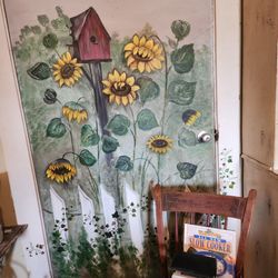 Yesterdays Antiques - Painted door in store.