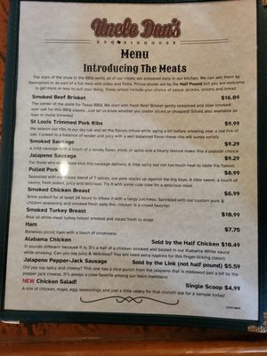 Menu photo 1 Uncle Dan's BBQ & Ribhouse Waco, TX