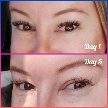 Spellbound Beauty - This is comparing dayb1 and day 5. - Eyelash Service Near Me - Scottsdale , Arizona Spellbound Beauty - This is comparing dayb1 and day 5. - Eyelash Service Near Me - Scottsdale , Arizona