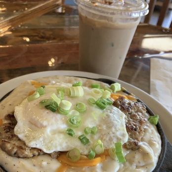 Dandelion Cafe - Biscuits & Gravy. Iced Vanilla Chai. - Coffee & Tea Near Me - Bellaire, Texas