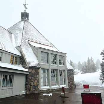 Timberline Lodge - Exterior of lodge, looking up towards Mt Hood - Ski Resorts Near Me - Government Camp, Oregon Timberline Lodge - Exterior of lodge, looking up towards Mt Hood - Ski Resorts Near Me - Government Camp, Oregon