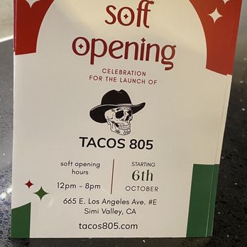 Tacos 805 - Soft tortillas and soft opening - Mexican Near Me - Simi Valley, California Tacos 805 - Soft tortillas and soft opening - Mexican Near Me - Simi Valley, California