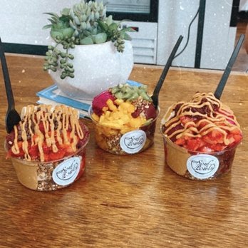 Soul Bowls - The first and third bowl are PBNJ. The last one has homemade Nutella in it. The middle one was a custom fruit bowl. - Acai Bowls Near Me - Scotch Plains, New Jersey Soul Bowls - The first and third bowl are PBNJ. The last one has homemade Nutella in it. The middle one was a custom fruit bowl. - Acai Bowls Near Me - Scotch Plains, New Jersey