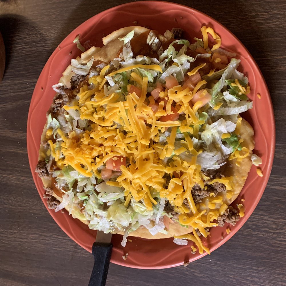 Romo's Cafe - Special Navajo Taco with half red and half green sauce. - Mexican Near Me - Holbrook, Arizona Romo's Cafe - Special Navajo Taco with half red and half green sauce. - Mexican Near Me - Holbrook, Arizona