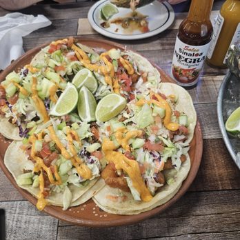 Los Dos Gallos Bar & Grill - Breaded Fish tacos and Breaded Shrimp tacos - Bars Near Me - Banning, California