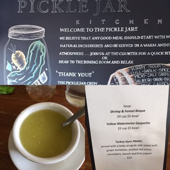 Pickle Jar Kitchen - Yellow watermelon gazpacho - New American Near Me - Falmouth, Massachusetts