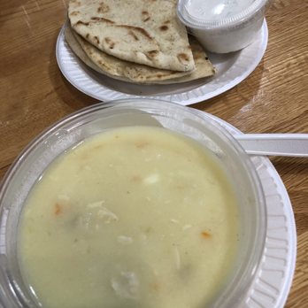 The Hungry Greek - Cup of Greek lemon soup and pita - Greek Near Me - Wesley Chapel, Florida