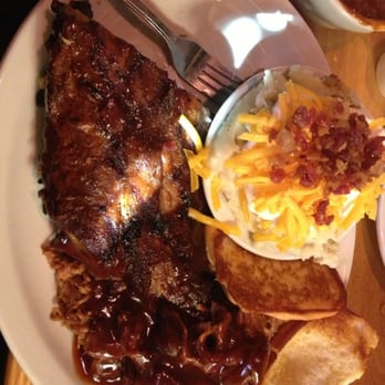 Texas Roadhouse - Pulled pork combo with ribs, side of loaded mashed potatoes - Steakhouses Near Me - Modesto, California Texas Roadhouse - Pulled pork combo with ribs, side of loaded mashed potatoes - Steakhouses Near Me - Modesto, California