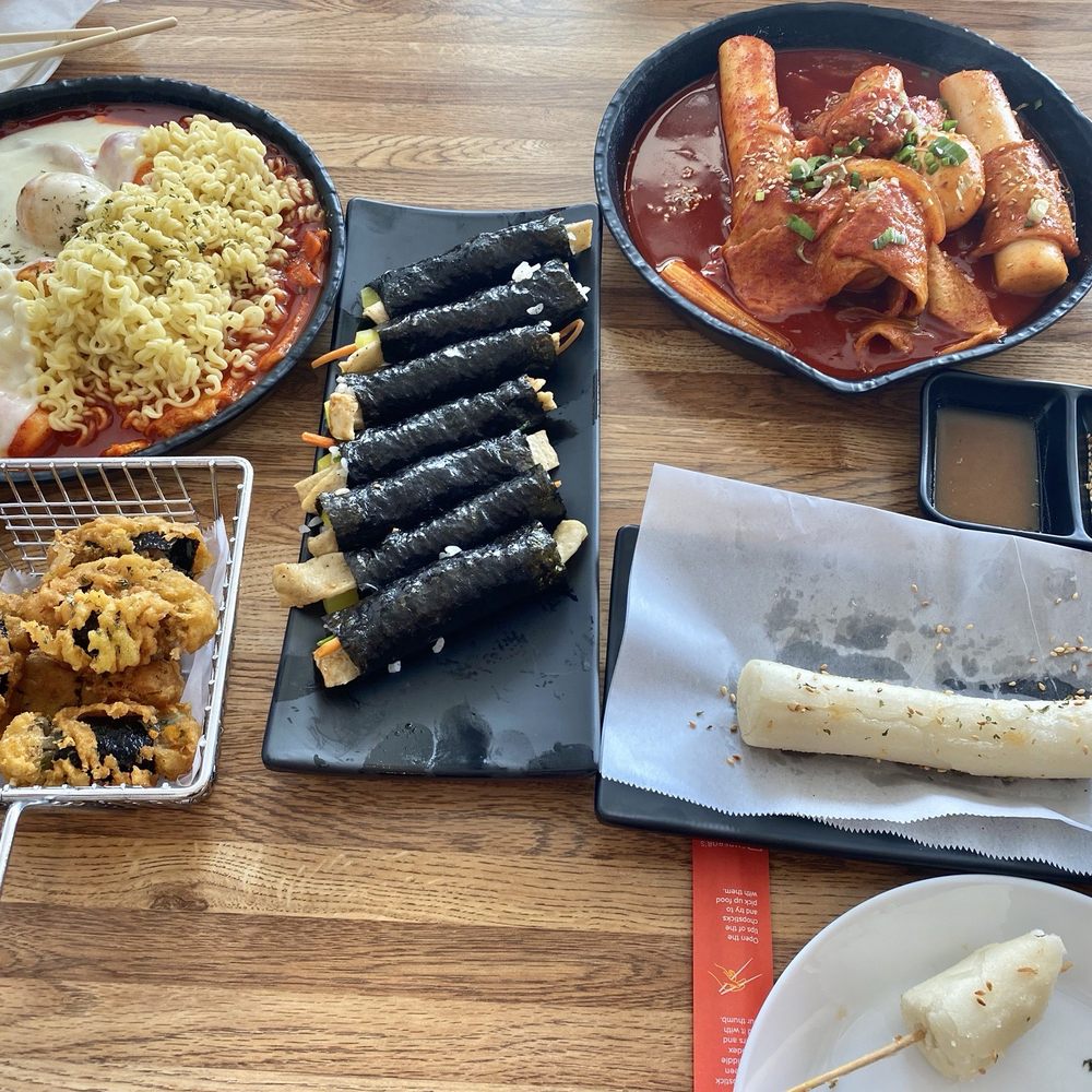 Halgatteok - 2 Grandma tteokbokki, 1 with cheese & ramen ($2.50ea), Gimmari(deep fried seaweed rolls), Mayak Gimbap, & Fried Garae-tteok - Korean Near Me - Federal Way, Washington Halgatteok - 2 Grandma tteokbokki, 1 with cheese & ramen ($2.50ea), Gimmari(deep fried seaweed rolls), Mayak Gimbap, & Fried Garae-tteok - Korean Near Me - Federal Way, Washington