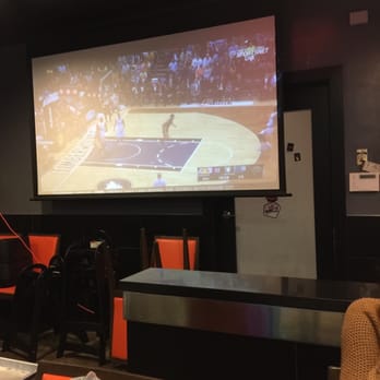 Mr BBQ - One of many projectors to watch the game! - Korean Near Me - Fullerton, California