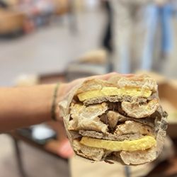 Apocalypse Coffee Roasters - Orion's Bagel with turkey sausage