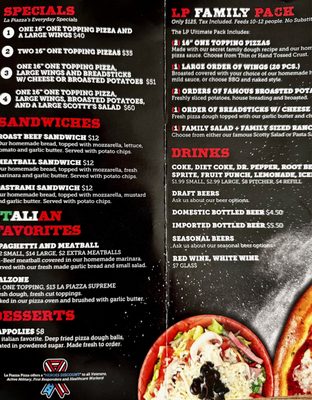 Menu photo 2 La Piazza Pizza Parker, AZ