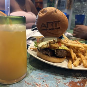 ART Burger Sushi Bar - Spiced Mango Tai and The Dali Burger - Sushi Bars Near Me - Myrtle Beach, South Carolina