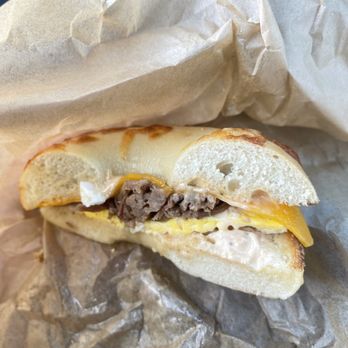 Einstein Bros. Bagels - Brisket Breakfast Sandwich aka the "Brisk-fast Sammich" - Bagels Near Me - Santee, California Einstein Bros. Bagels - Brisket Breakfast Sandwich aka the "Brisk-fast Sammich" - Bagels Near Me - Santee, California