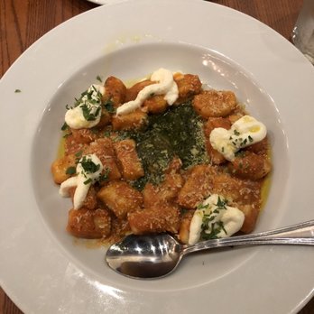 Asena Restaurant - House-made gnocchi with fresh ricotta and basil pesto, creamy tomato sauce - Mediterranean Near Me - Alameda, California