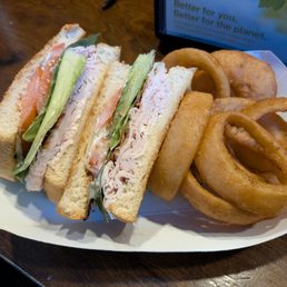 Turkey BLT and onion rings