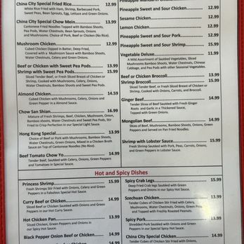 China City - Menu as of 2/23/24 - Chinese Near Me - American Falls, Idaho China City - Menu as of 2/23/24 - Chinese Near Me - American Falls, Idaho