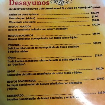 Restaurant Don Rafa - Breakfast menu. - Mexican Near Me - Pátzcuaro, MIC Restaurant Don Rafa - Breakfast menu. - Mexican Near Me - Pátzcuaro, MIC