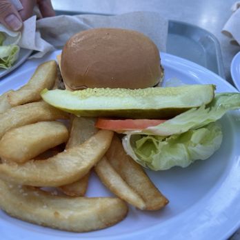 Flo's V8 Cafe - Impossible Burger  Fries are the best part of this meal. - Cafes Near Me - Anaheim, California