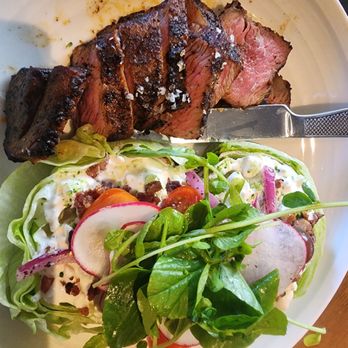 Heirloom - Ancho crusted tritip plate with wedge salad side - New American Near Me - Fresno, California