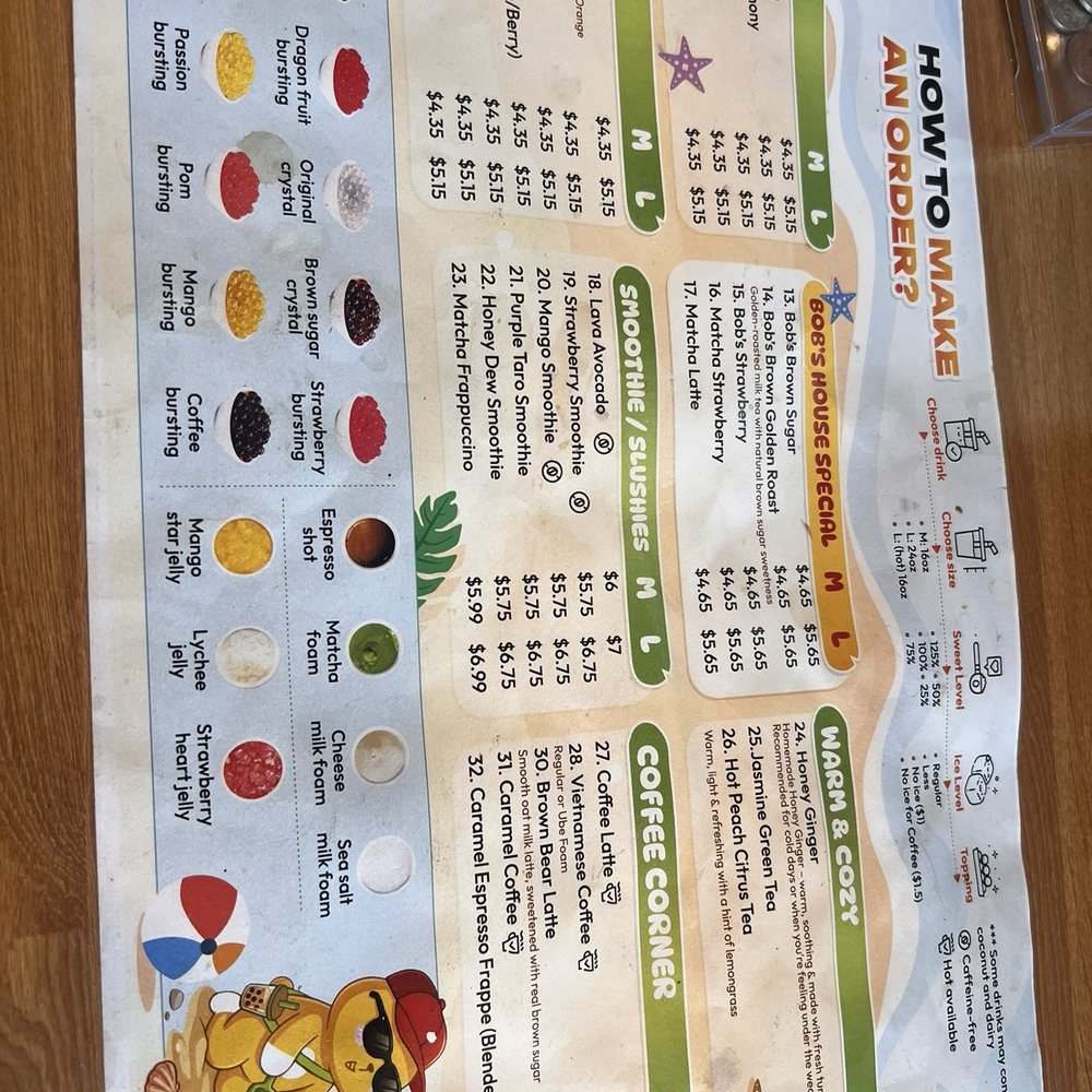 Boba Lover - Menu at the counter - Bubble Tea Near Me - Gonzales, Louisiana