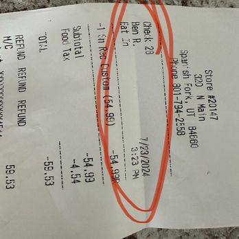 Cold Stone Creamery - Receipt showing time of refund - Ice Cream & Frozen Yogurt Near Me - Spanish Fork, Utah Cold Stone Creamery - Receipt showing time of refund - Ice Cream & Frozen Yogurt Near Me - Spanish Fork, Utah