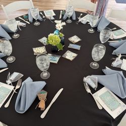 The Purple Iris at Hartwood Mansion - Table setup and our adds for the guests