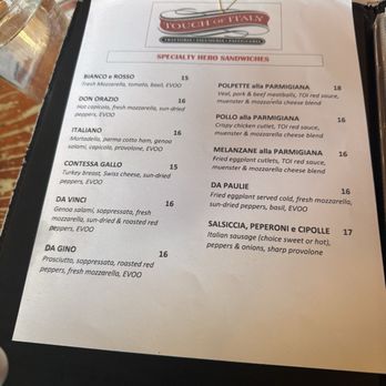 Touch of Italy - Menu - sandwiches - Italian Near Me - Lewes, Delaware Touch of Italy - Menu - sandwiches - Italian Near Me - Lewes, Delaware