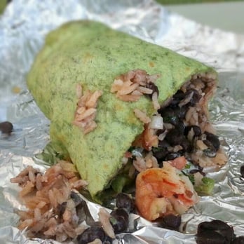 El Castillito - Prawn burrito on a spinach tortilla - Mexican Near Me - San Francisco, California
