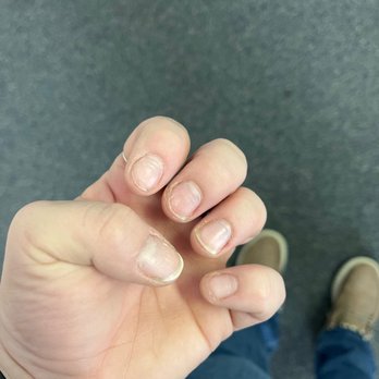 Sky Nails - Left hand: completely bare and it wasn't even 2 full weeks. - Nail Salons Near Me - Ashland, Virginia