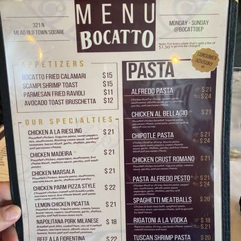 Bocatto Eatery and Pasta - Menu pg. 2 - New American Near Me - Wichita, Kansas Bocatto Eatery and Pasta - Menu pg. 2 - New American Near Me - Wichita, Kansas