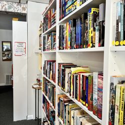 Ren’s Coffeehouse & Books - Part of the used book wall
