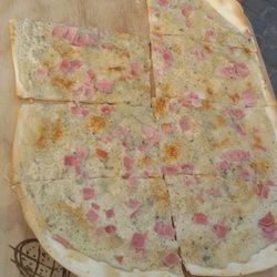 La Flamme - Creme fraiche, roquefort, Kochschinken