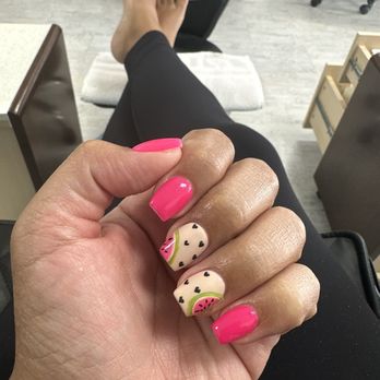 J’s Nails - Watermelon nails my the last summer Hurrah - Nail Salons Near Me - Centerville, Utah