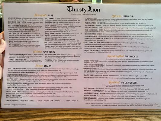 Menu photo 8 Thirsty Lion - Glendale Glendale, AZ Menu photo 8 Thirsty Lion - Glendale Glendale, AZ