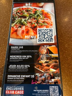 Menu photo 1 La Cage Quebec City, QC Menu photo 1 La Cage Quebec City, QC