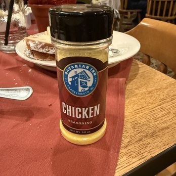 Bavarian Inn Restaurant - Chicken seasoning on every table. We put it in our chicken noodle soup and it tasted really good. - German Near Me - Frankenmuth, Michigan Bavarian Inn Restaurant - Chicken seasoning on every table. We put it in our chicken noodle soup and it tasted really good. - German Near Me - Frankenmuth, Michigan